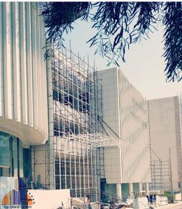 Aluminium vertical louvers facade