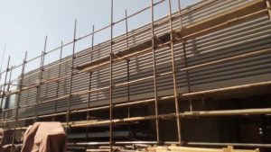 Vertical louvers façade