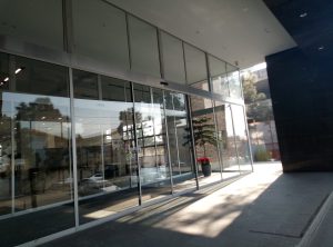 Exterior glass wall cladding