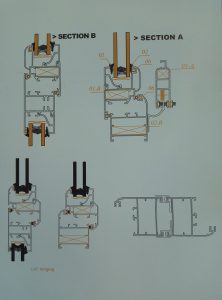 Architecture plan glass facade