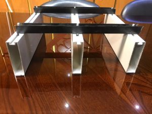 horizontal louver facade detail