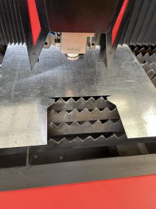 Laser cutting aluminium plate
