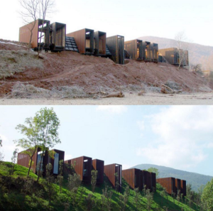 Glass facade architecture modern