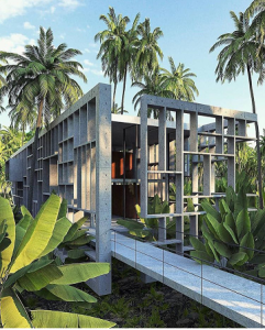Modern glass building facade