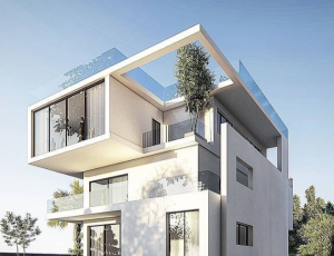 Modern glass building facade