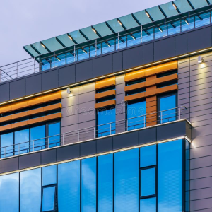 Detail of curtain wall face cap