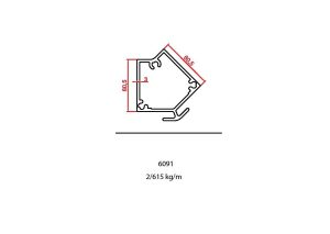 Outside corner piece profile 135 degree