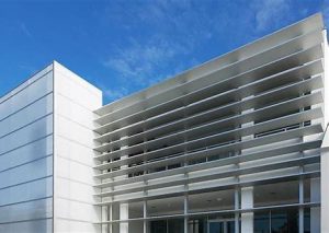 Design of modern and up-to-date aluminum louvres for commercial and office buildings