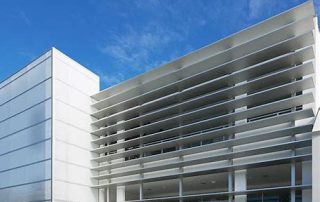 Design of modern and up-to-date aluminum louvres for commercial and office buildings